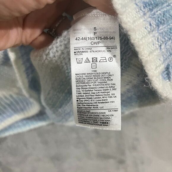 Gap Forever Cozy Knit Sweater Bluespace Dye Blue Striped Cozy Womens Size S - Picture 3 of 8